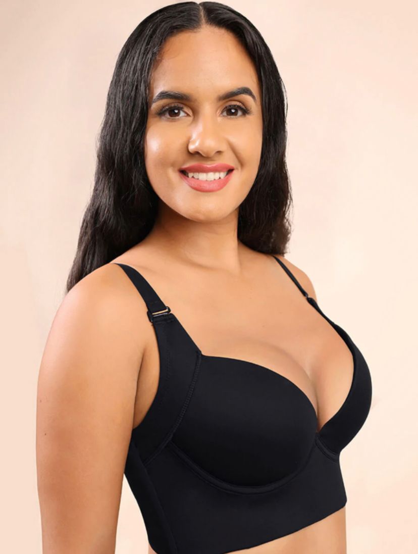 Foraging dimple Fashion Deep Cup Bra Hides Back Diva New Look Bra with  Shapewear Incorporated Beige
